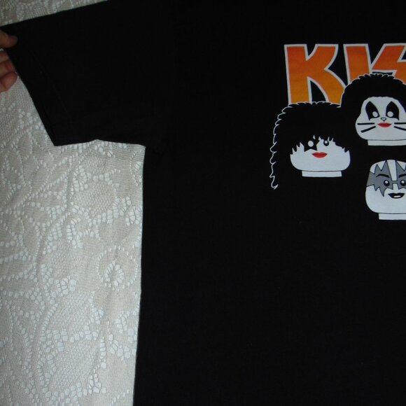 Kiss X Mini Lego Four Faces T-Shirt Men's Size L Rock Band Graphic T-Shirt Tee - Picture 5 of 8